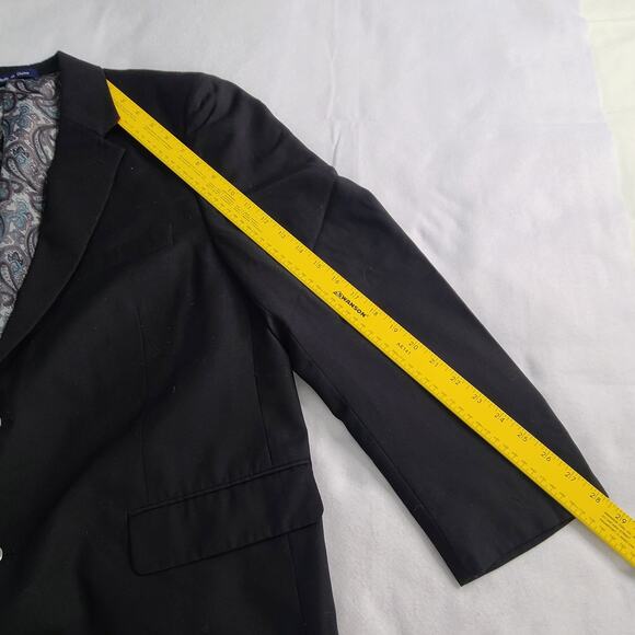 Alan Flusser Polyester Black Suit Jacket Sport Coat Men's 42S Preppy 2400 - Picture 8 of 13